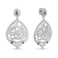 Dikra Souvenir | Sterling Silver Garnet Luxury Women Earrings