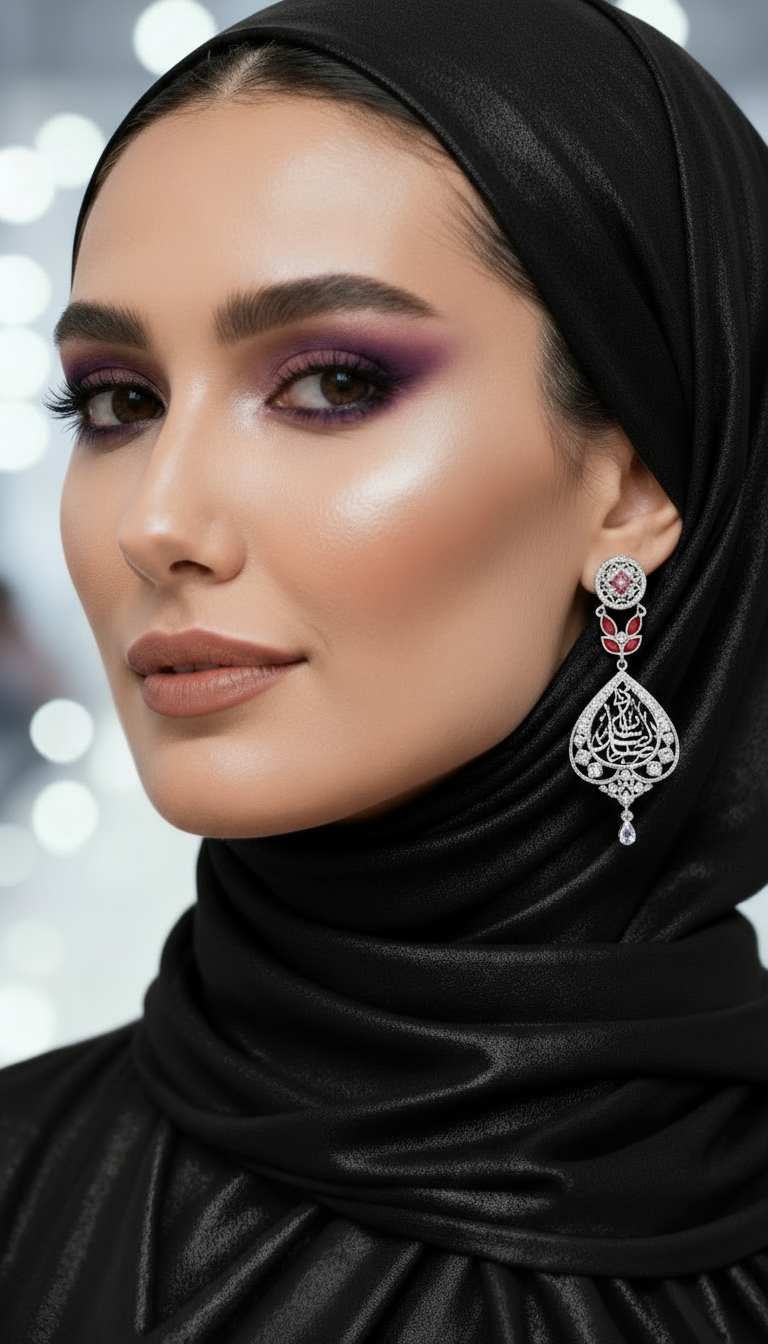 Surūr The Pleasure | Sterling Silver Garnet Luxury Earrings